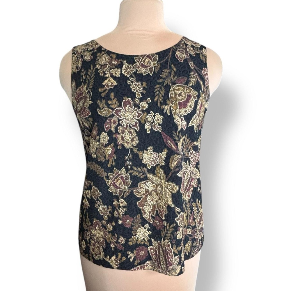 Vintage Floral Brocade Tapestry Tank Top Y2K Dark Academia Witchy Romantic